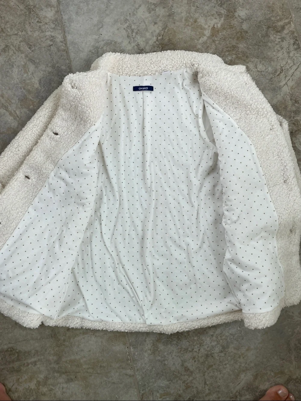 Okaidi Girls cream Teddy Jacket